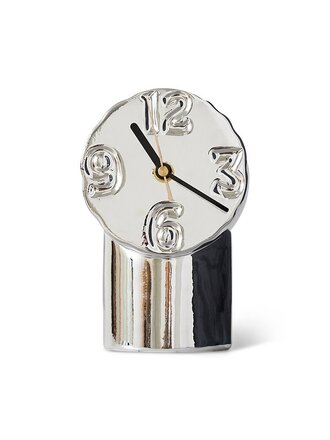 HK Living Retro ceramic clock chrome