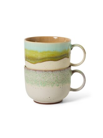 HK Living 70s ceramics: tea cups neo, set of 2