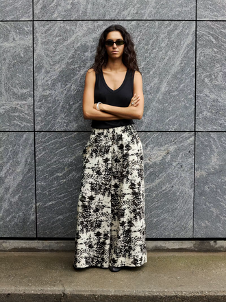 Soaked SLNaelle Printed Pants Oatmeal