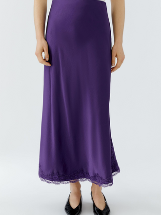 Oui Satin Skirt - Ultra Violett