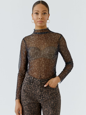 Oui Long-Sleeve Shirt - Darkbrown Grey