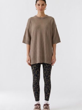 Oui Leggings - darkbrown grey