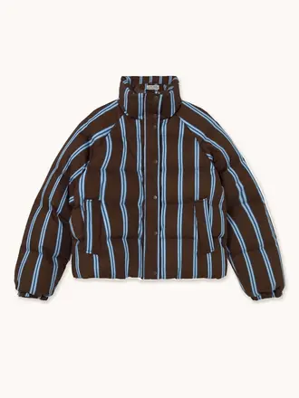 The Tiny Big Sister STRIPED SHORT JACKET Umber