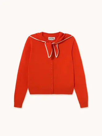 The Tiny Big Sister SCARF NECK LARA CARDIGAN Red