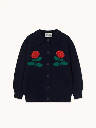 The Tiny Big Sister ROSES OVERSIZED CARDIGAN Navy