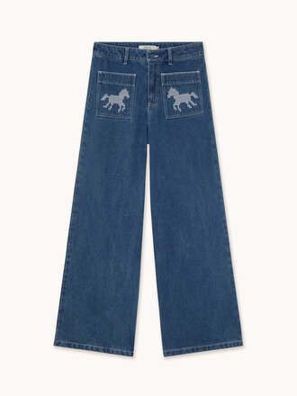 The Tiny Big Sister EMBROIDERED HORSES JEANS