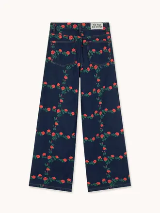 The Tiny Big Sister ROSES GRID EMBROIDERY BERTA LONG JEANS