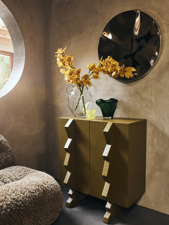 Dent wall sculpture chrome