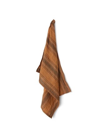 HK Living Vida striped tea towel amber/grey, 50x70cm