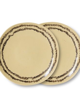 HK Living side plate vanilla, set of 2