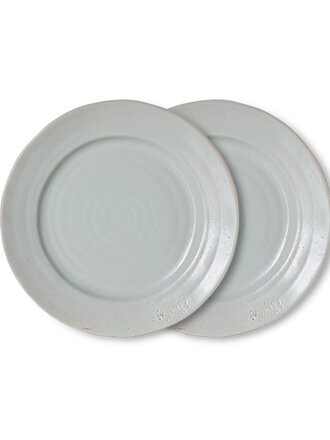 HK Living Farmhouse ceramics: side plates Pale Blue Set Of 2
