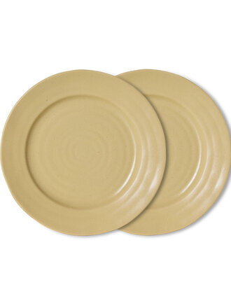 HK Living Farmhouse ceramics: side plates Cream Set Of 2