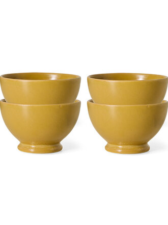 HK Living Farmhouse ceramics: small bowls Ochre Set Of 4
