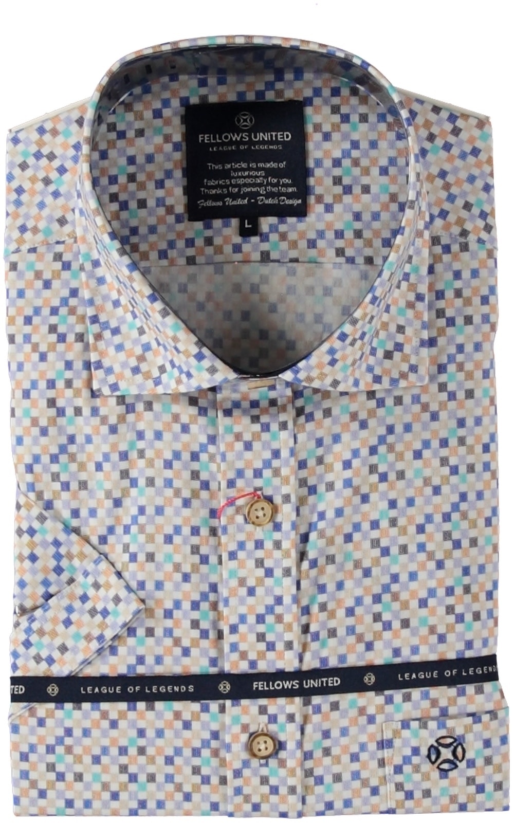Fellows Overhemd KM Mini Squares 51.6631-1