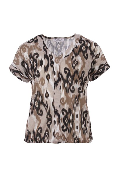 Enjoy Blouson V-Hals Ikat Print 153432