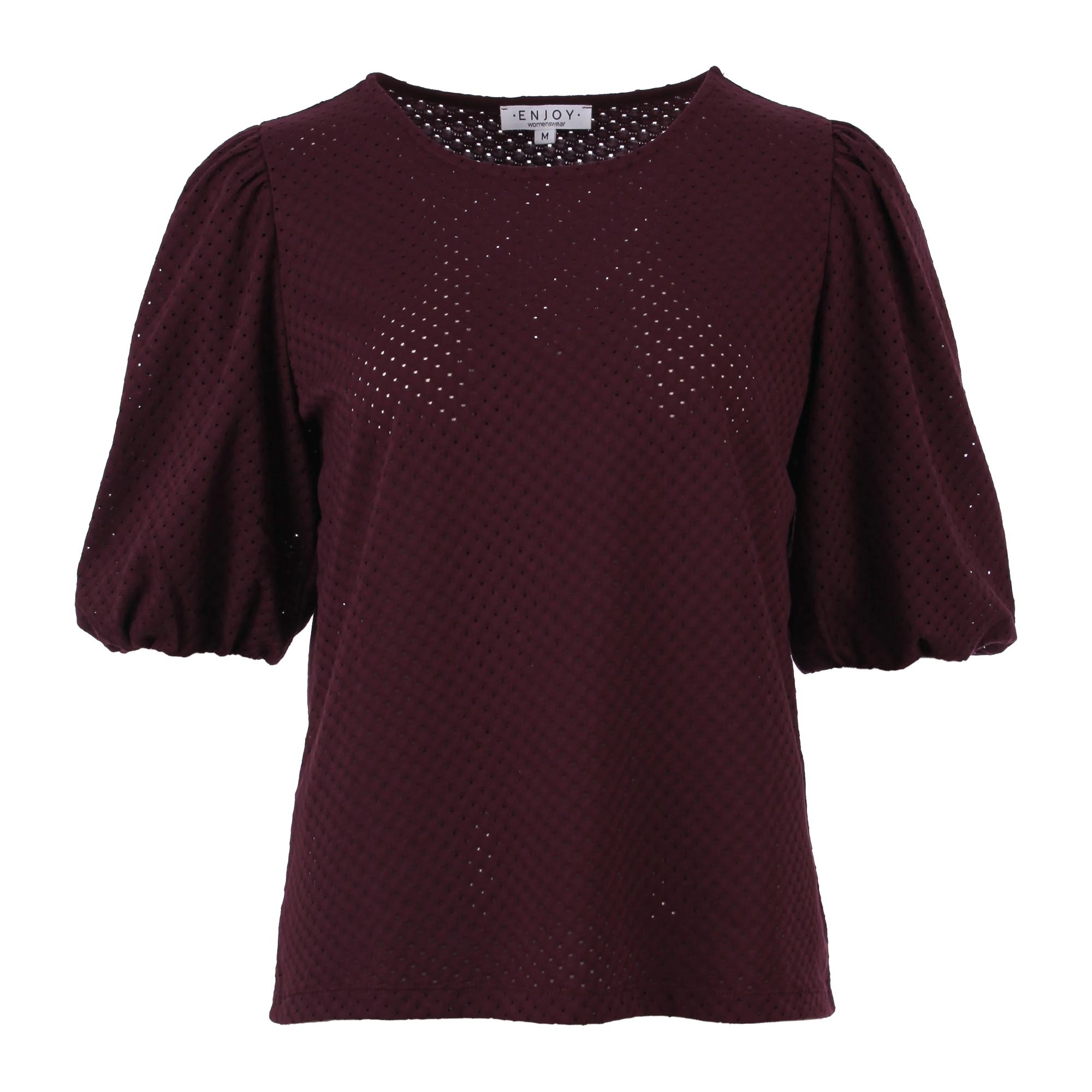 Enjoy Top Jacquard Korte Pofmouw AOP 183289-1