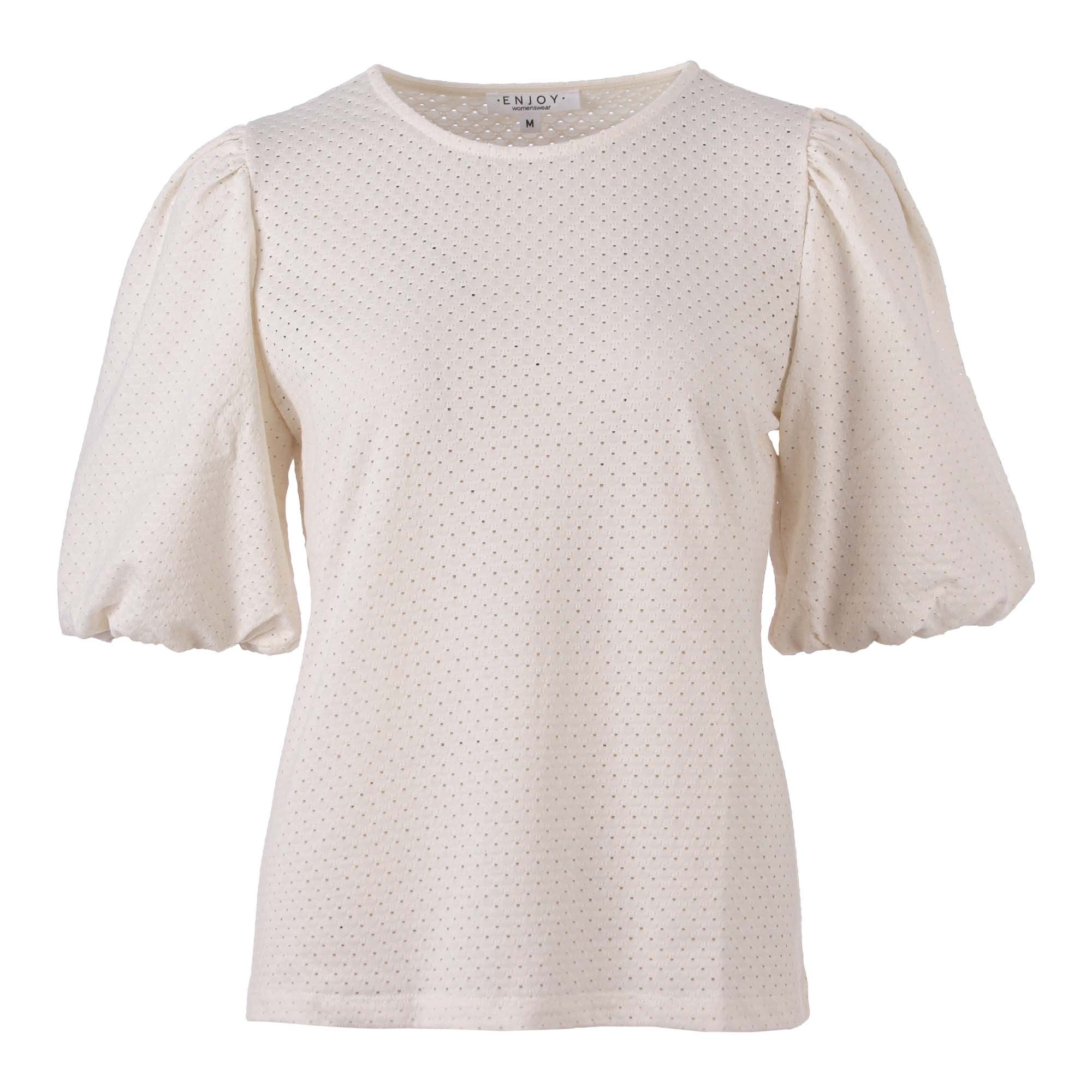Enjoy Top Jacquard Korte Pofmouw AOP 183289-2