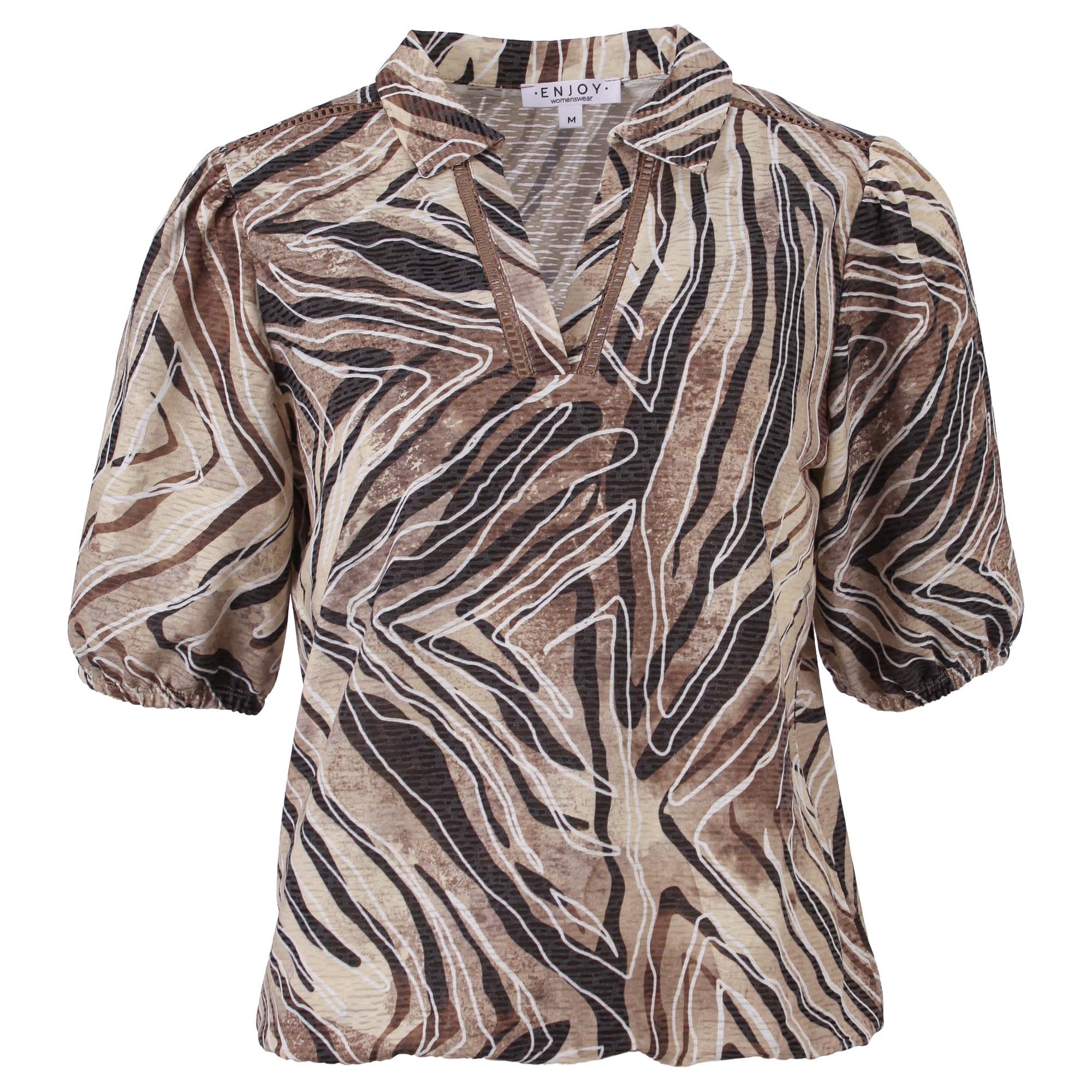 Enjoy Blouson Pofmouw Kraag AOP 183682-1