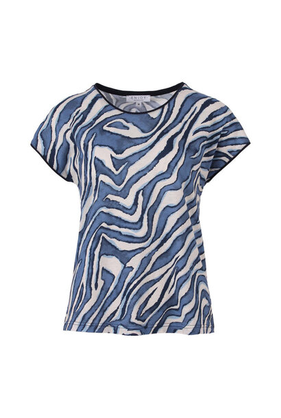 Enjoy Top V-Hals Contrast bies AOP 169613