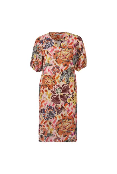 Enjoy Jurk KM V-Hals AOP Bloem 886899