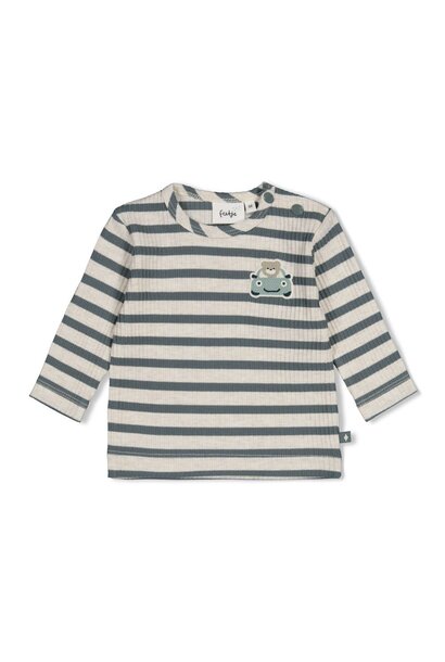 Shirtje LM rib met streep - Beep Beep 51602832