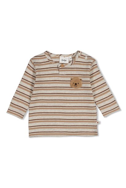 Feetje Shirtje LM rib met streep - Tiny Timber Tales 51602783
