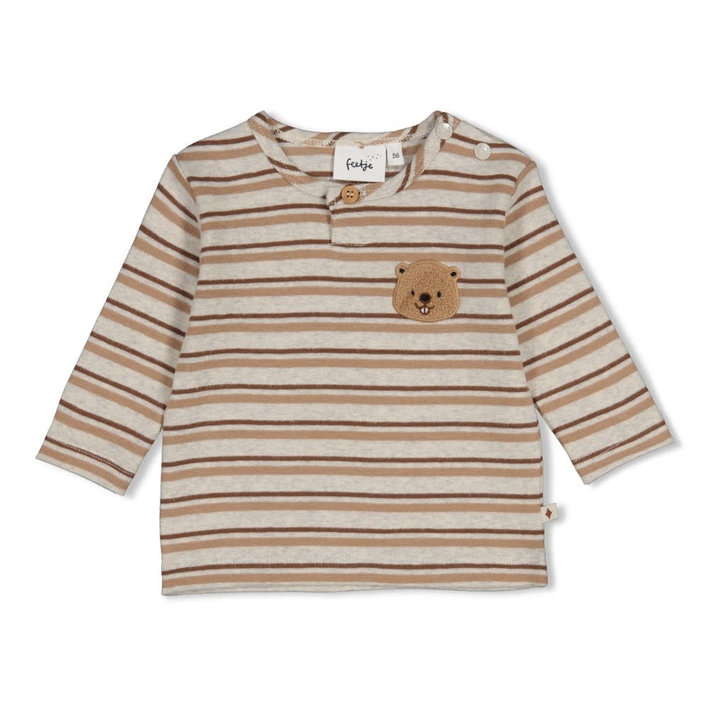Feetje Shirtje LM rib met streep - Tiny Timber Tales 51602783-1