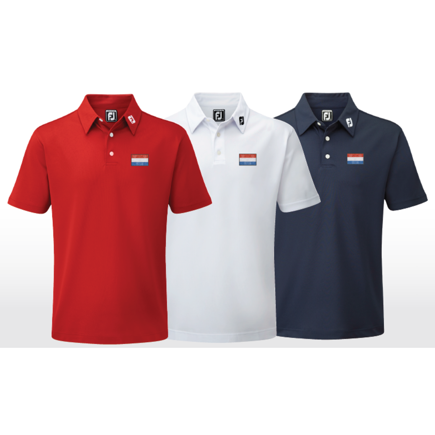 Footjoy Footjoy Stretch Pique Polo Dutch Flag - ROOD