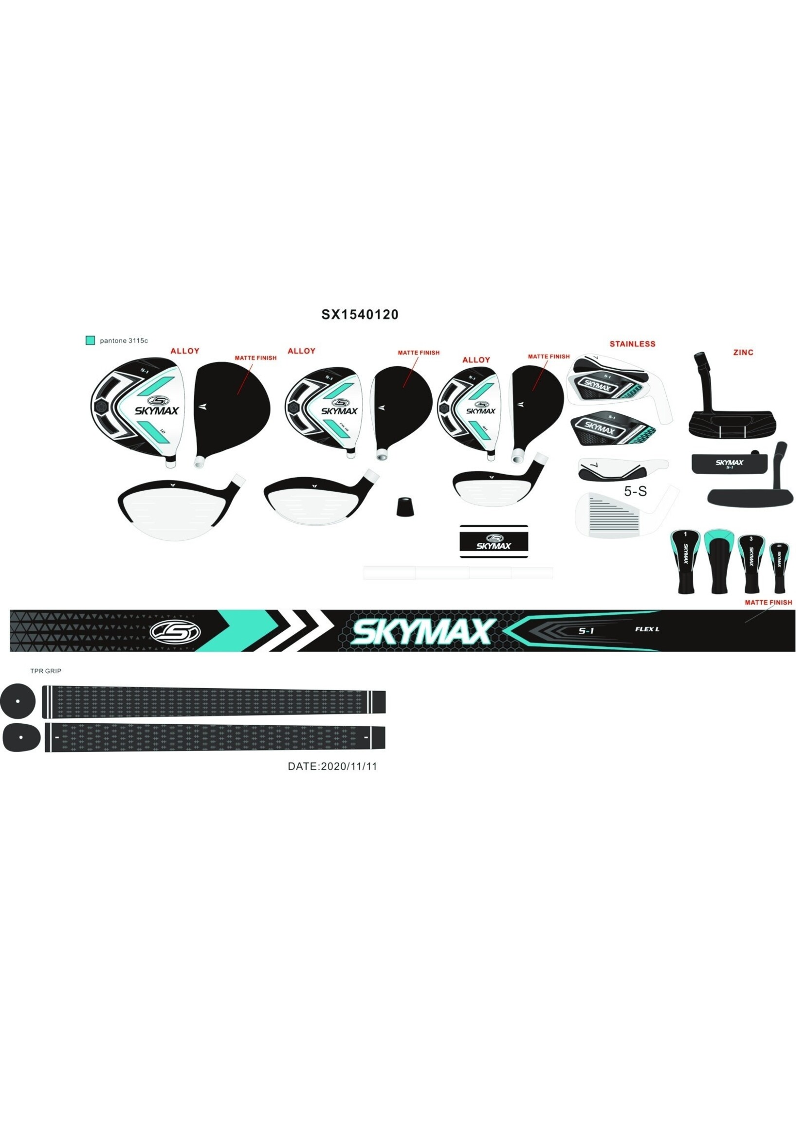 Skymax Skymax S1 dames +1" complete set - met golftas