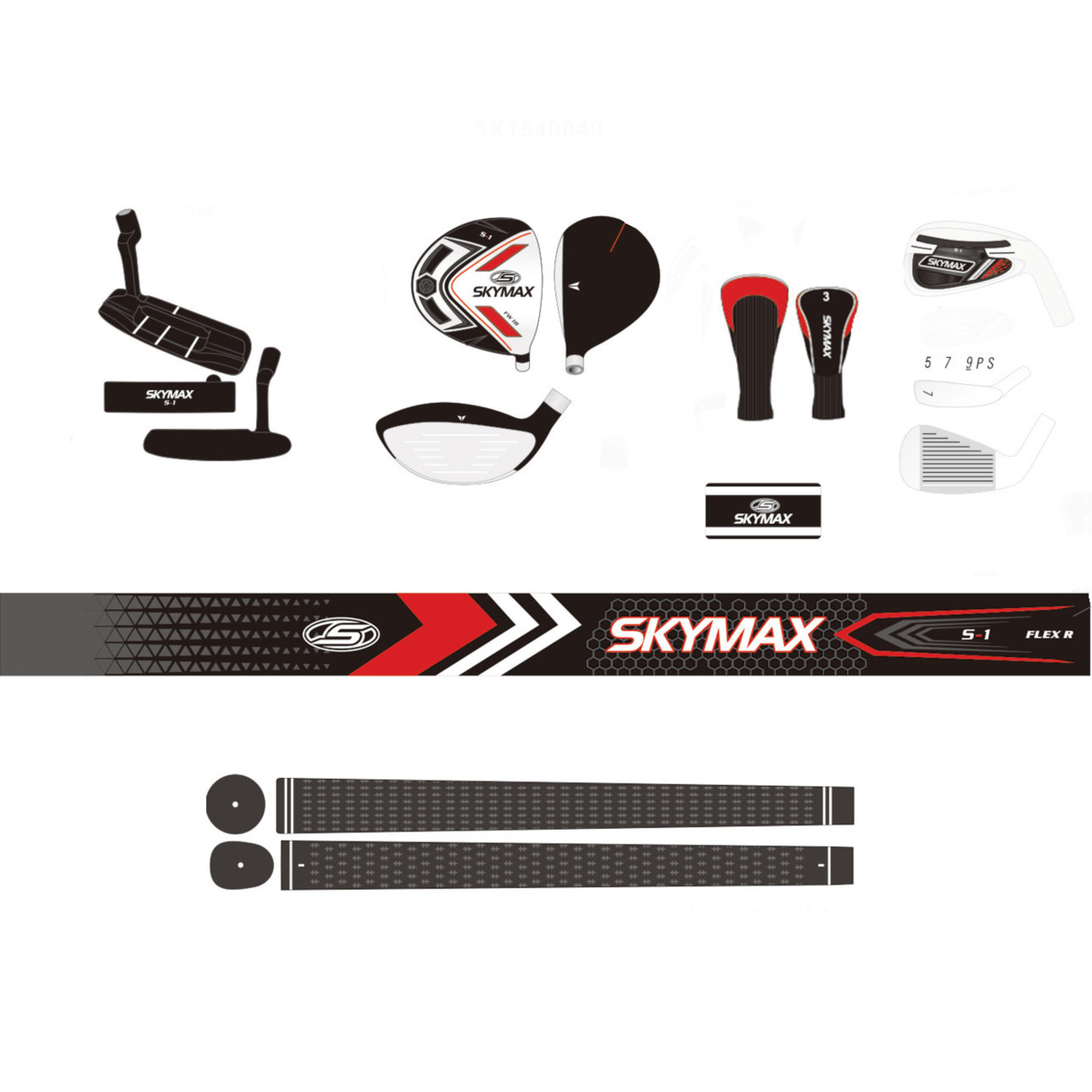 Skymax Skymax S1 heren GRAPHITE complete set - met golftas