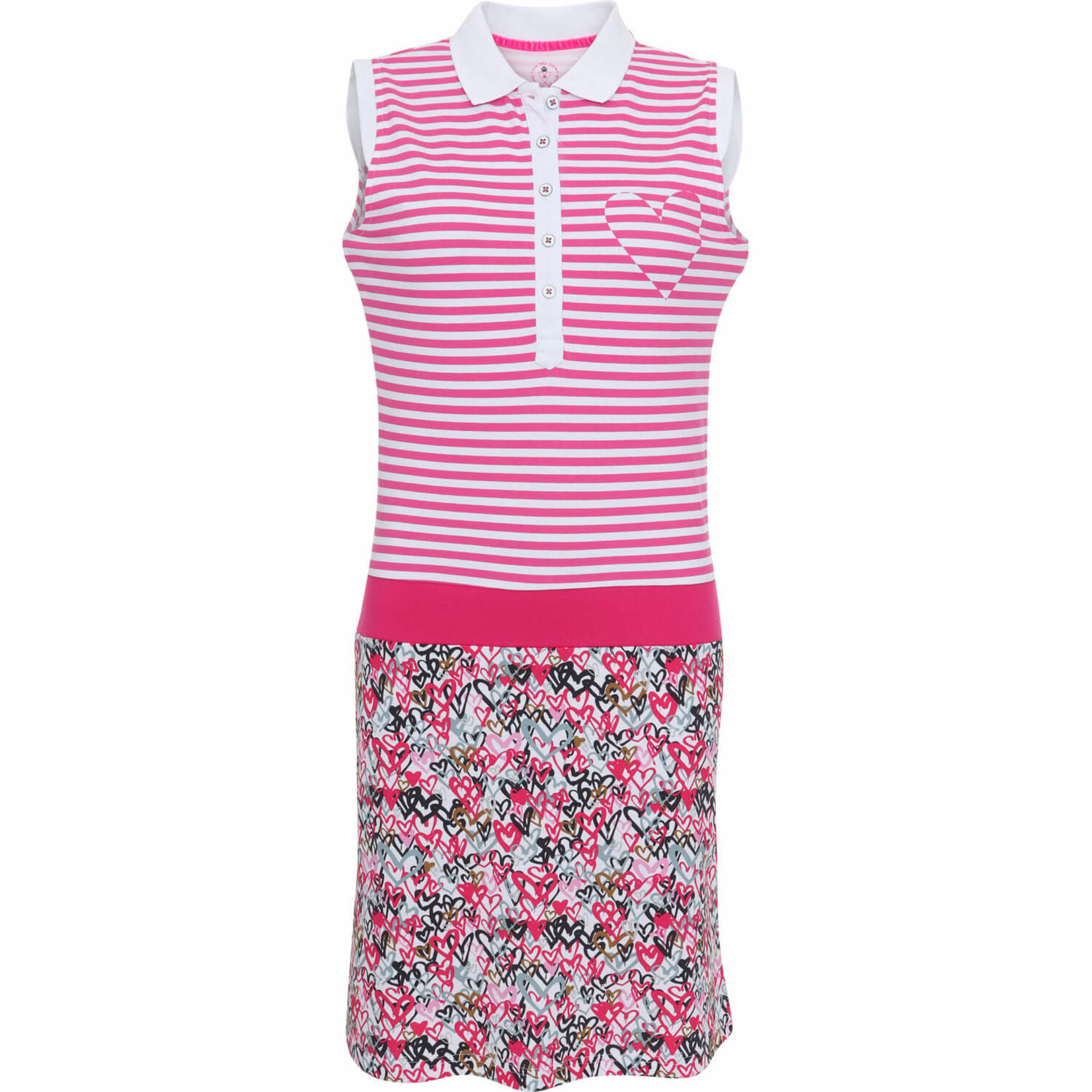 Girls Golf Girls Golf Dress, Love Is In The Air pink/black/hearts S