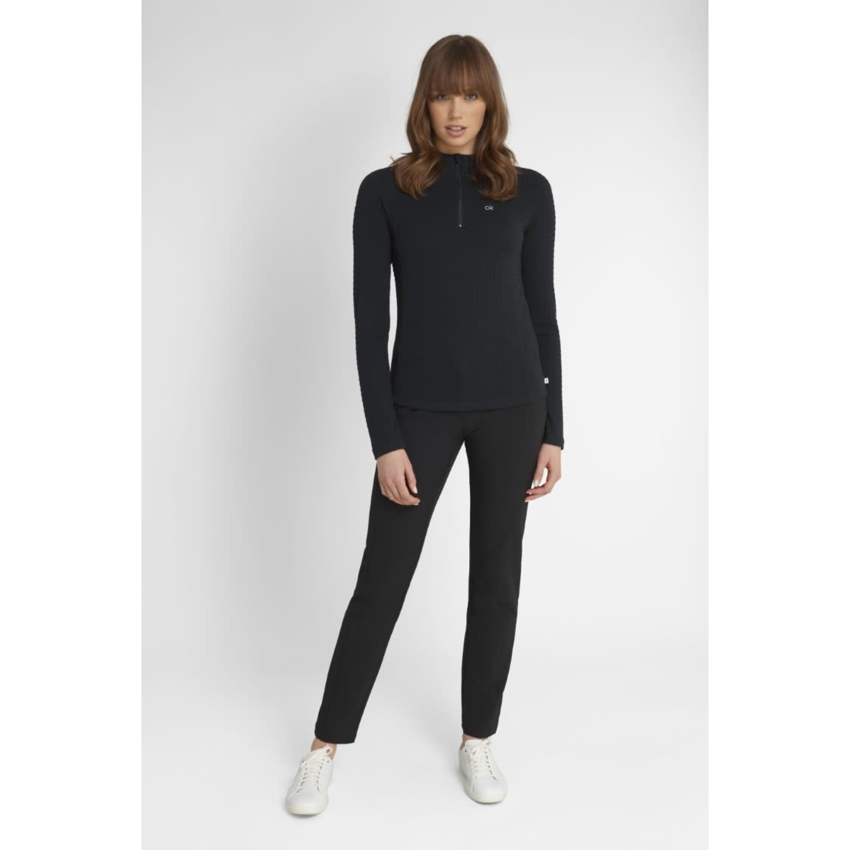 Calvin Klein Calvin Klein Mina Zip Neck Polo - Black