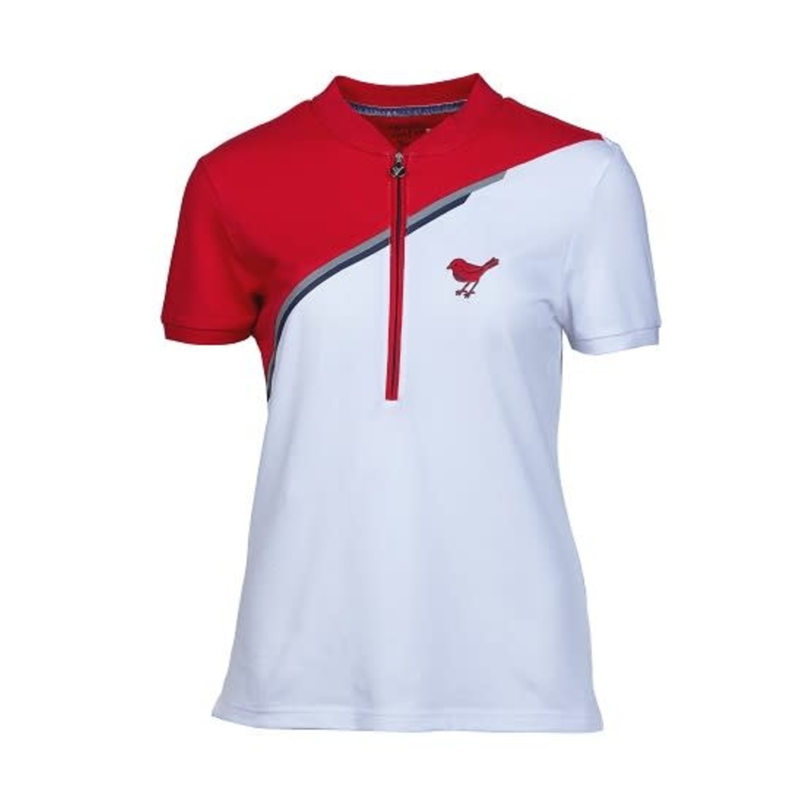 Girls Golf Girls Golf Polo - White/Red Divided  L