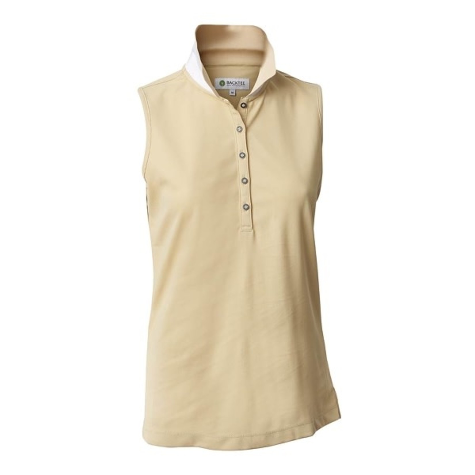 Backtee Backtee Ladies Quick Dry Perf Sleeveless Polo sand L