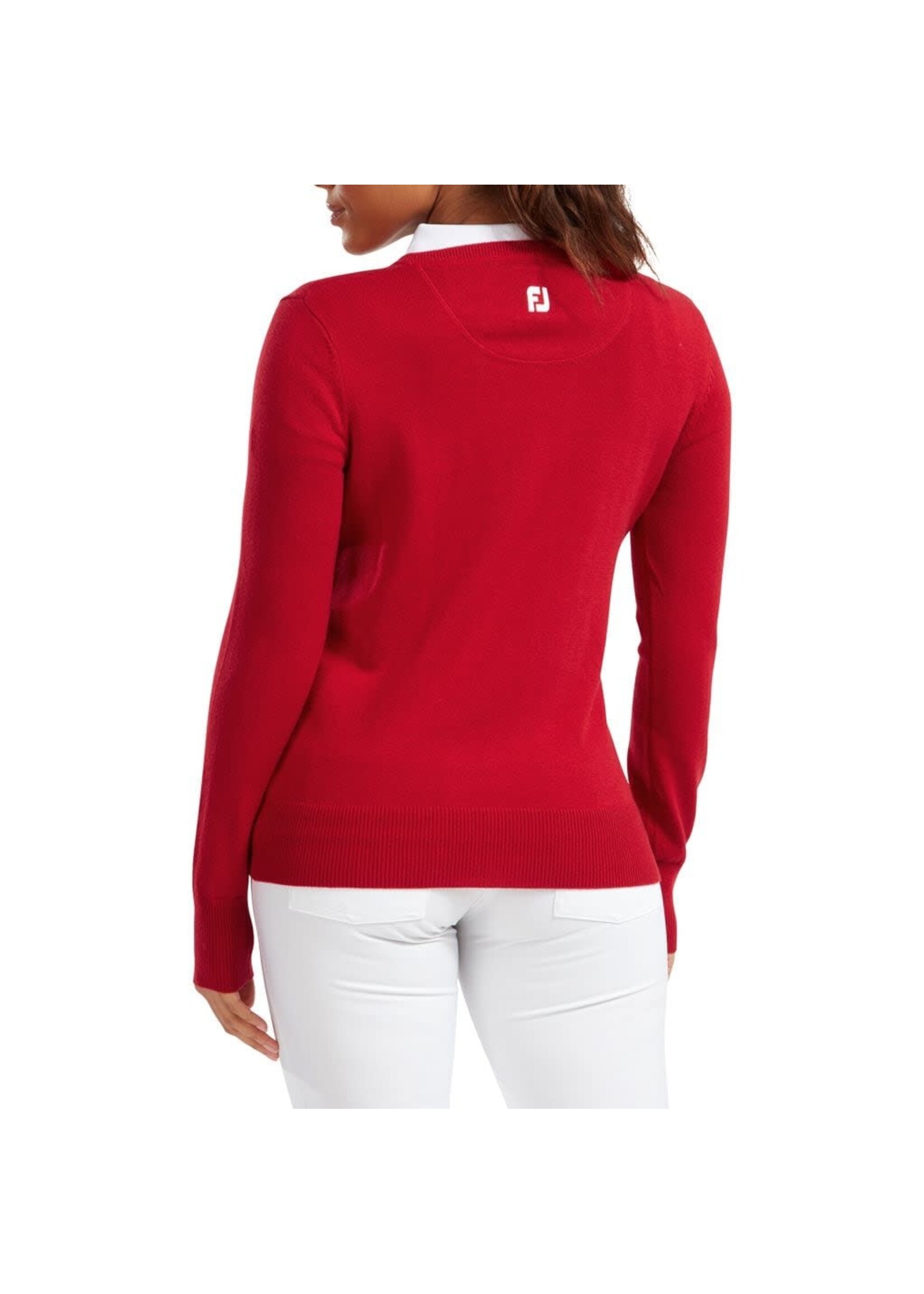 Footjoy Footjoy Womens Merino V-Neck Trui - Rood