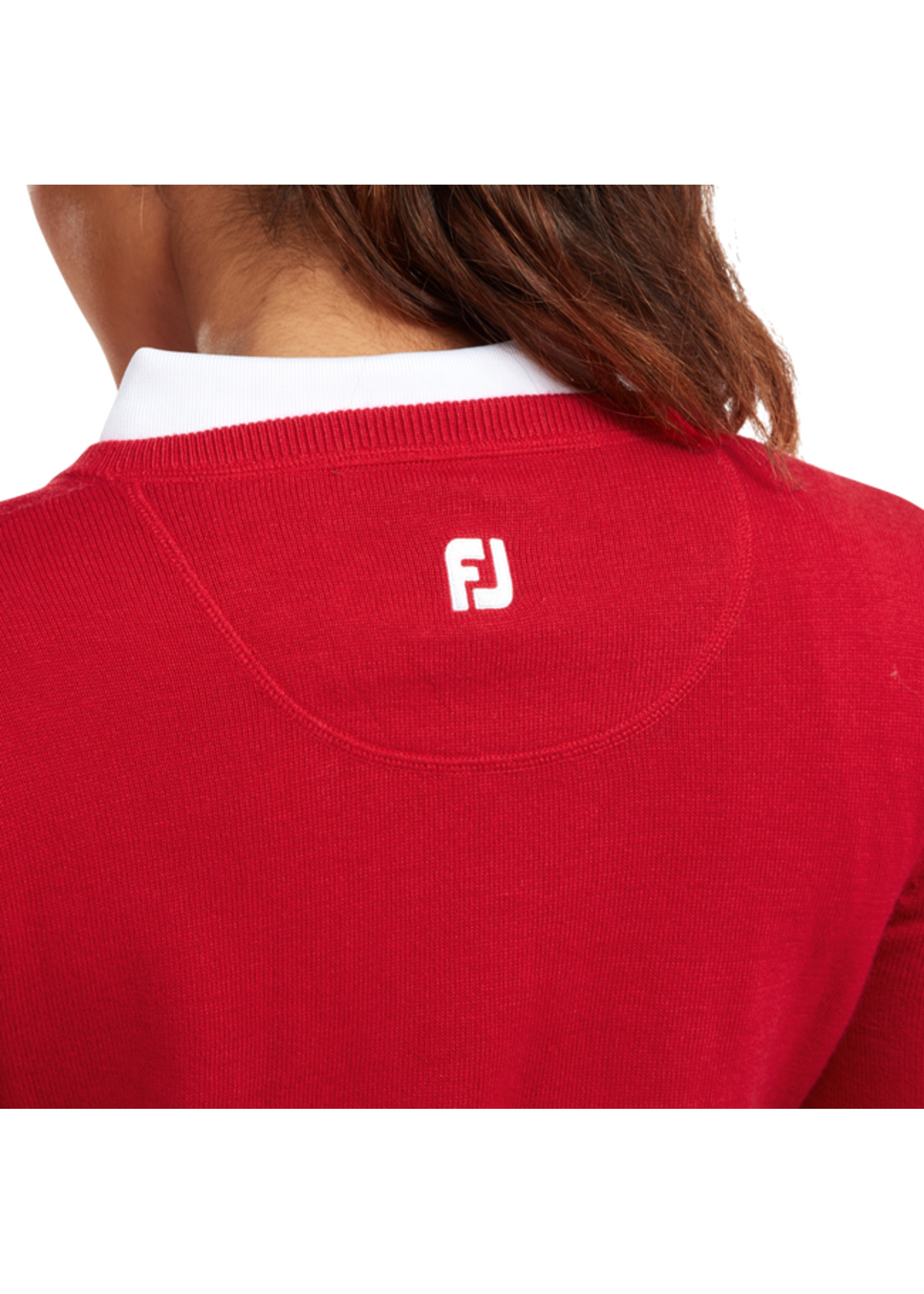 Footjoy Footjoy Womens Merino V-Neck Trui - Rood