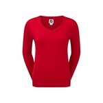 Footjoy Footjoy Womens Merino V-Neck Trui - Rood