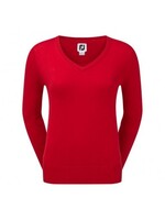 Footjoy Footjoy Womens Merino V-Neck Trui - Rood