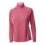 Backtee Backtee Ladies Melange Zip Baselayer PINK LEMONADE 2XL