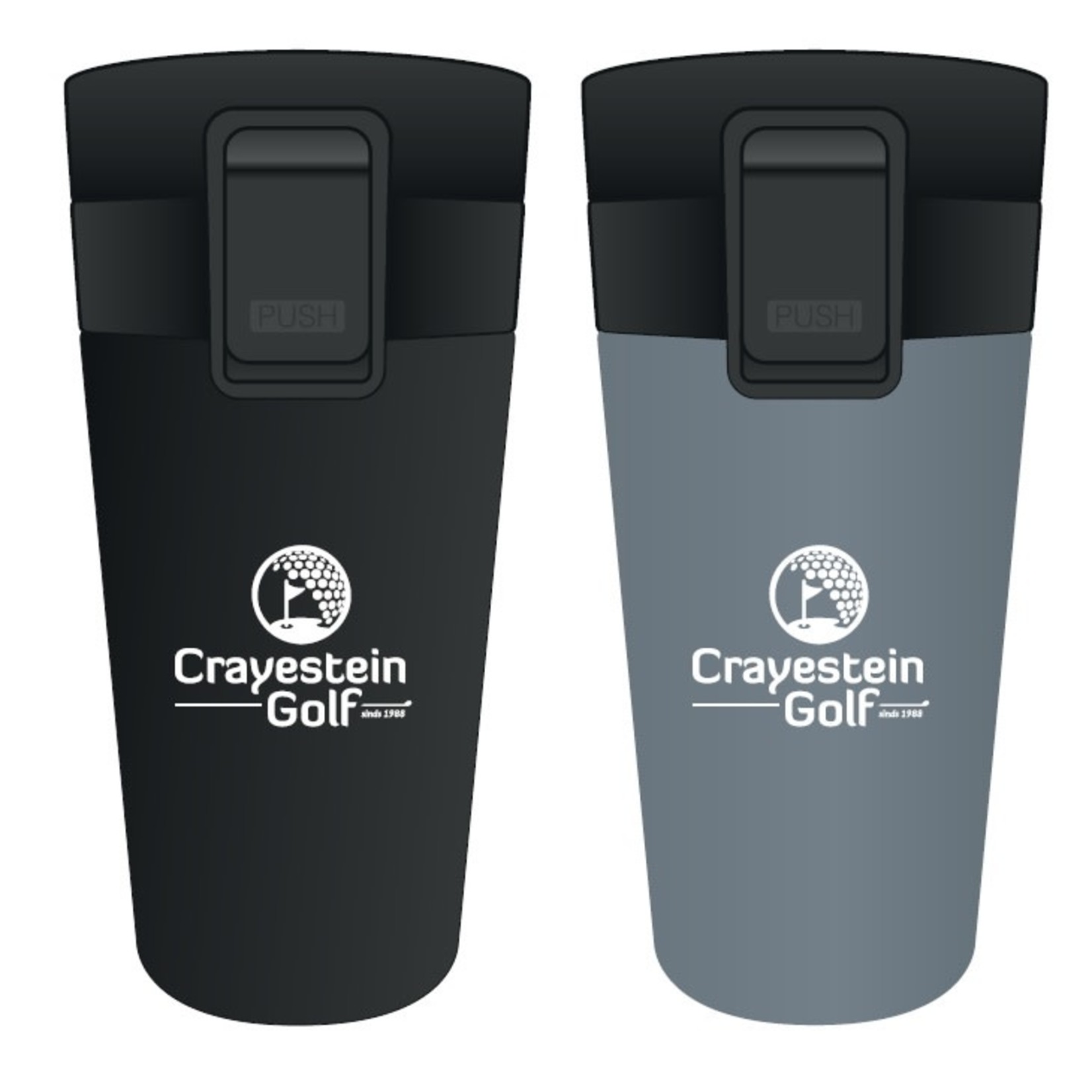 LVL4 LVL4 Insulated Travelcup 300ml /w Crayestein Golf Logo - Black