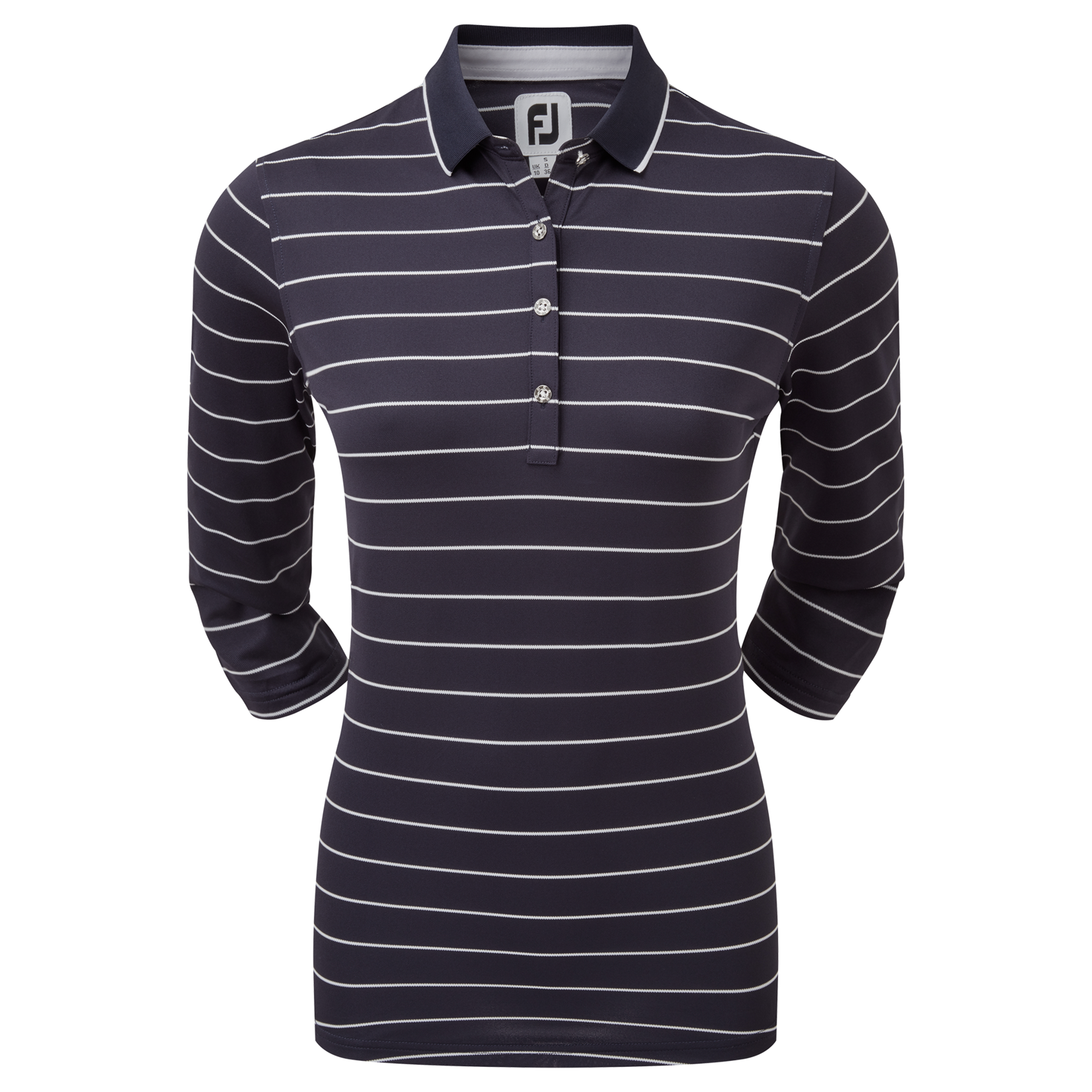 Footjoy Footjoy 3/4 Sleeve Pinstripe Pique - Navy