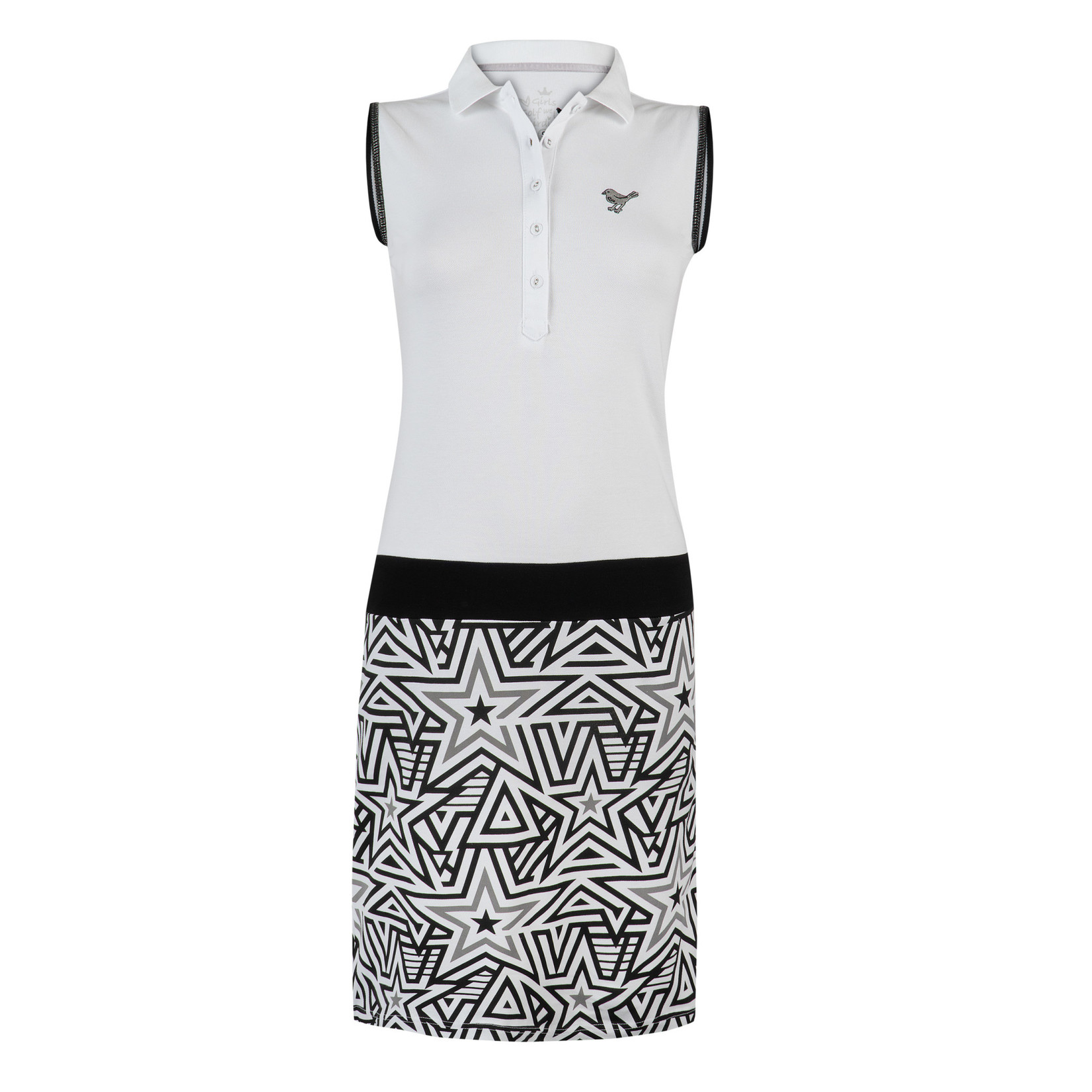Girls Golf Girls Golf Polo Dress GALAXY colorblock - White/Black