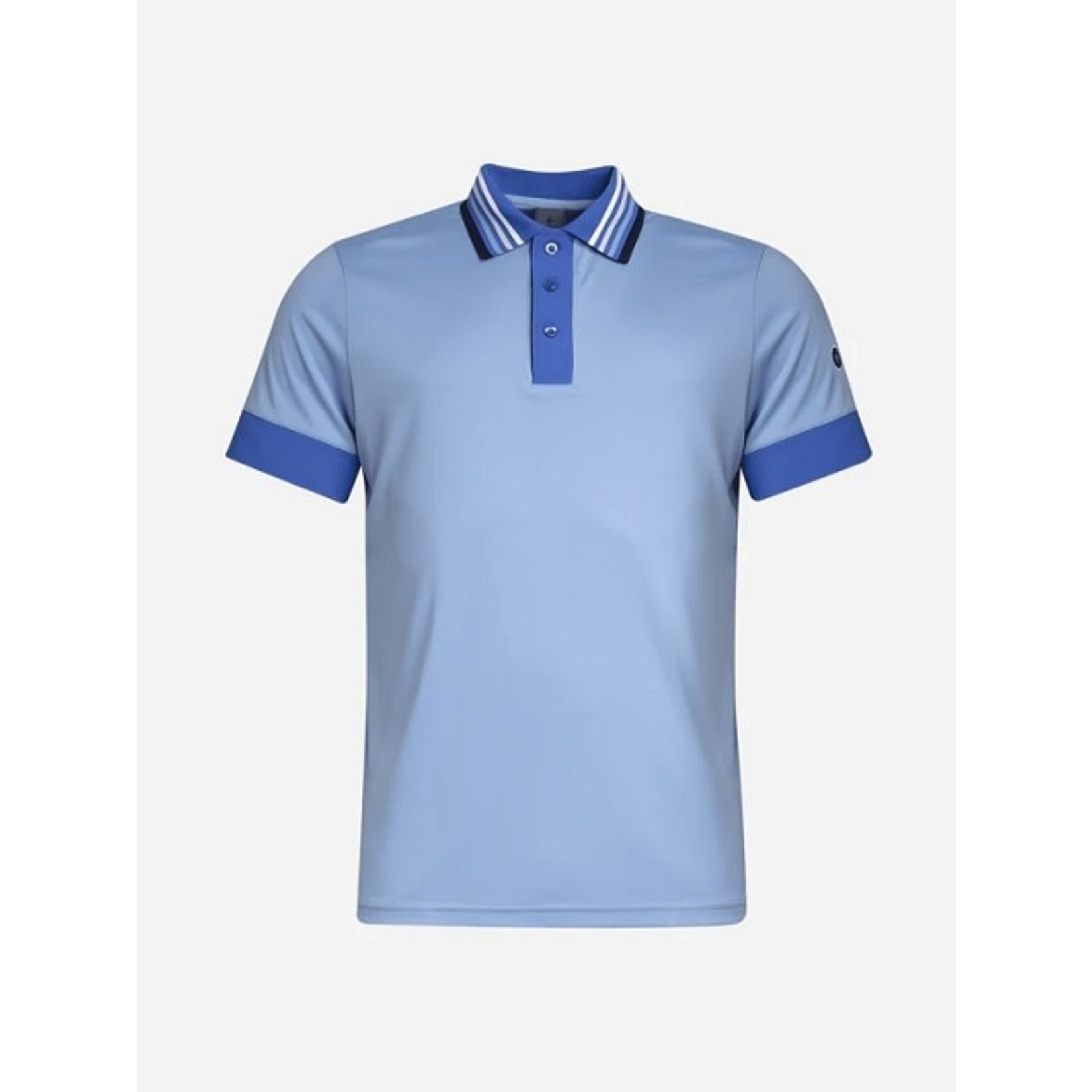 Cross Cross M Stripe Polo - Bel Air Blue