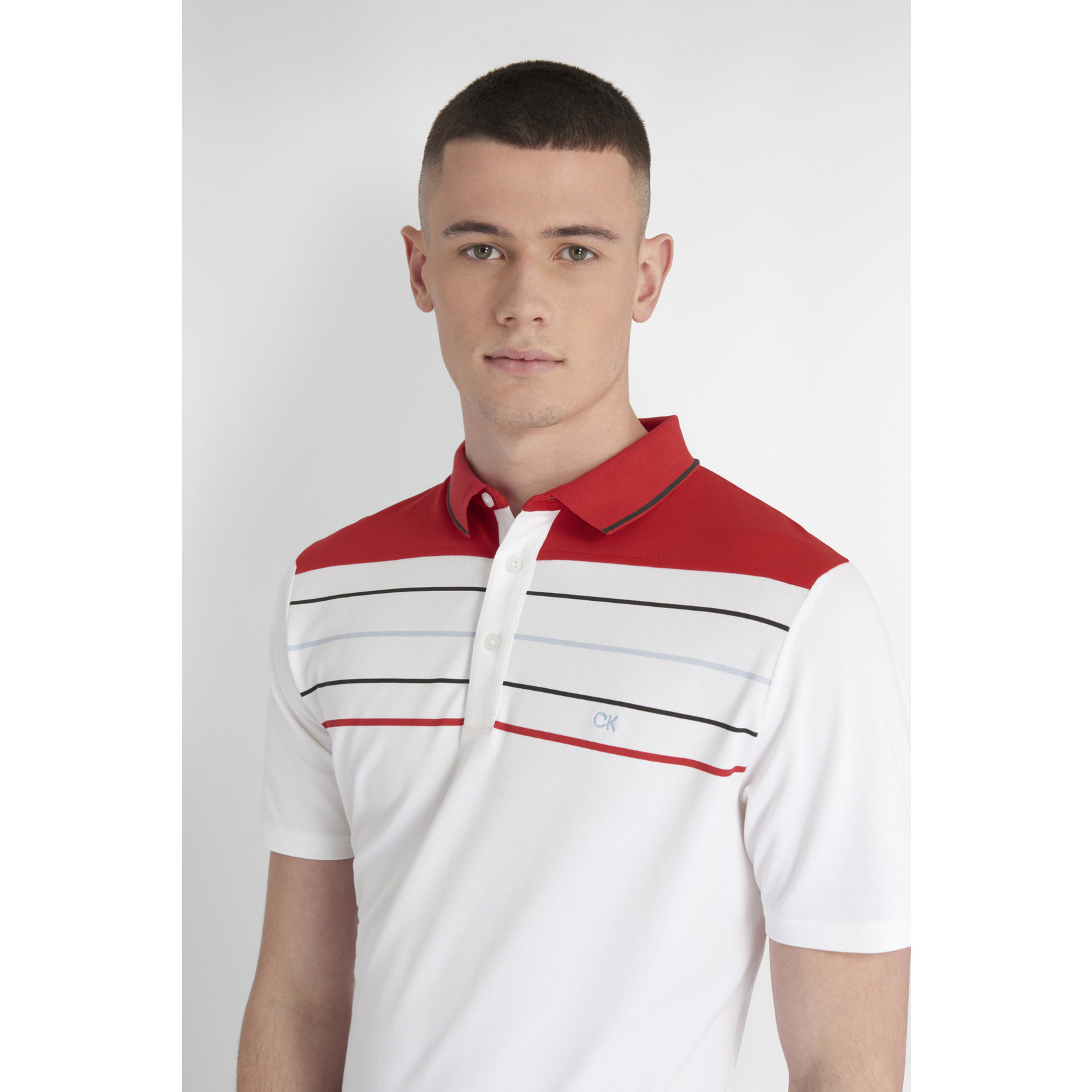 Calvin Klein Calvin Klein Pacific Grove Polo - White/Cardinal Red