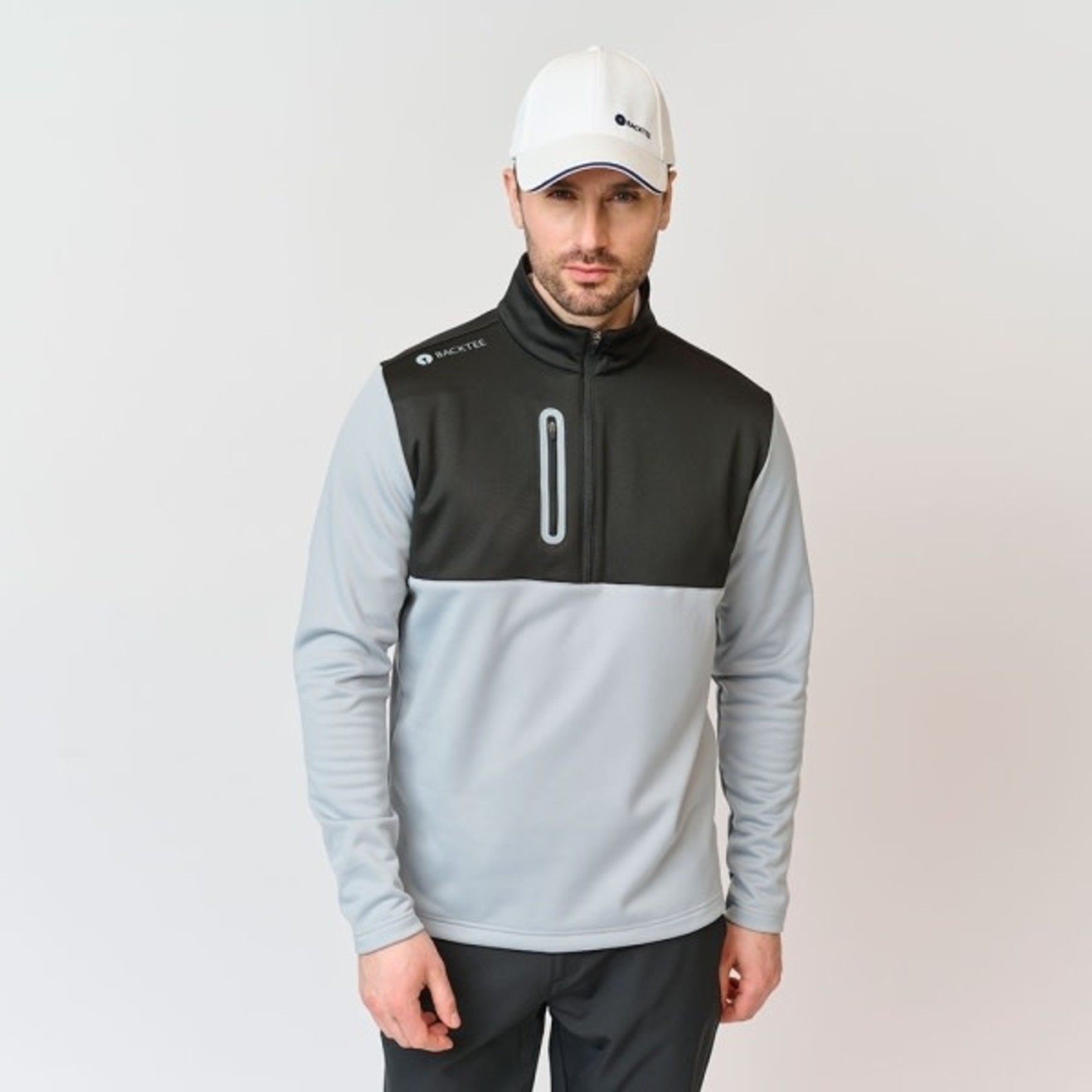 Backtee Backtee M Zipneck Shield Midlayer - Black/Grey