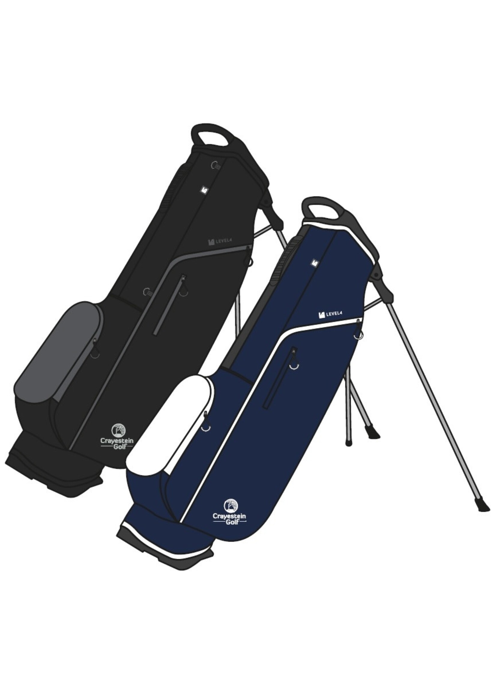 LVL4 LVL4 Carrybag 6.5 /w Crayestein Golf Logo black of navy