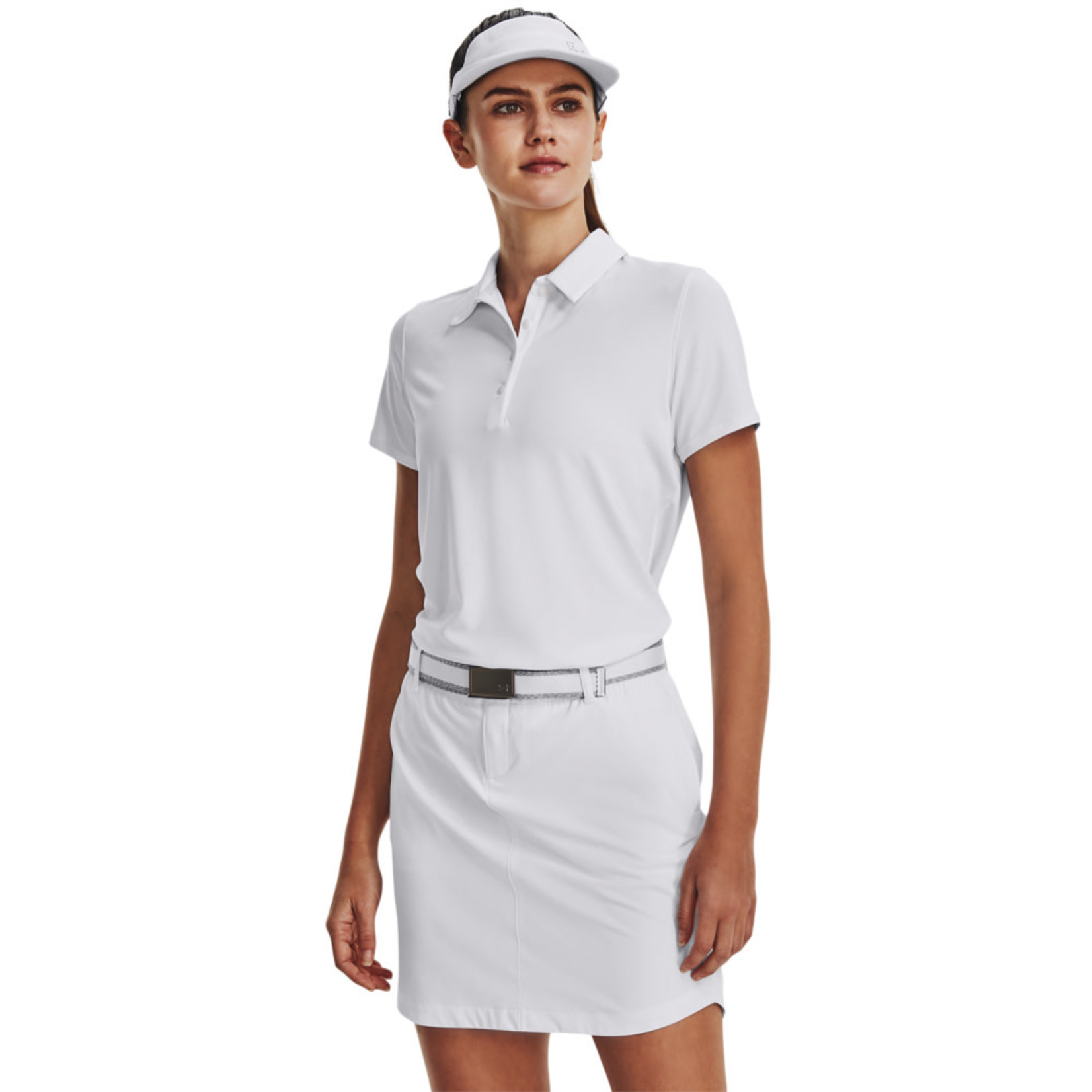 Under Armour Under Armour Womens Zinger Polo - White/Halo Gray/Metallic Silver