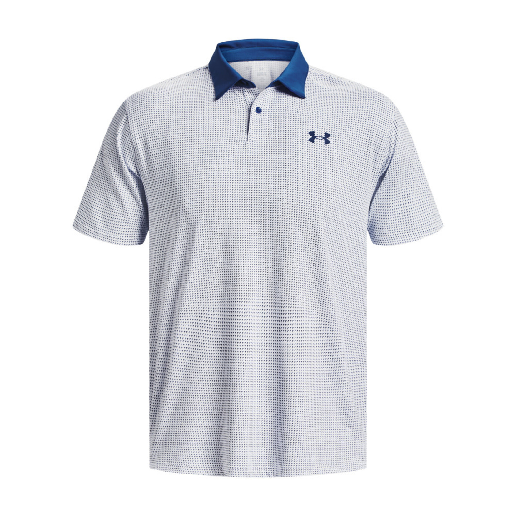 Under Armour Under Armour Mens T2G Printed Polo - White/Blue Mirage/Blue
