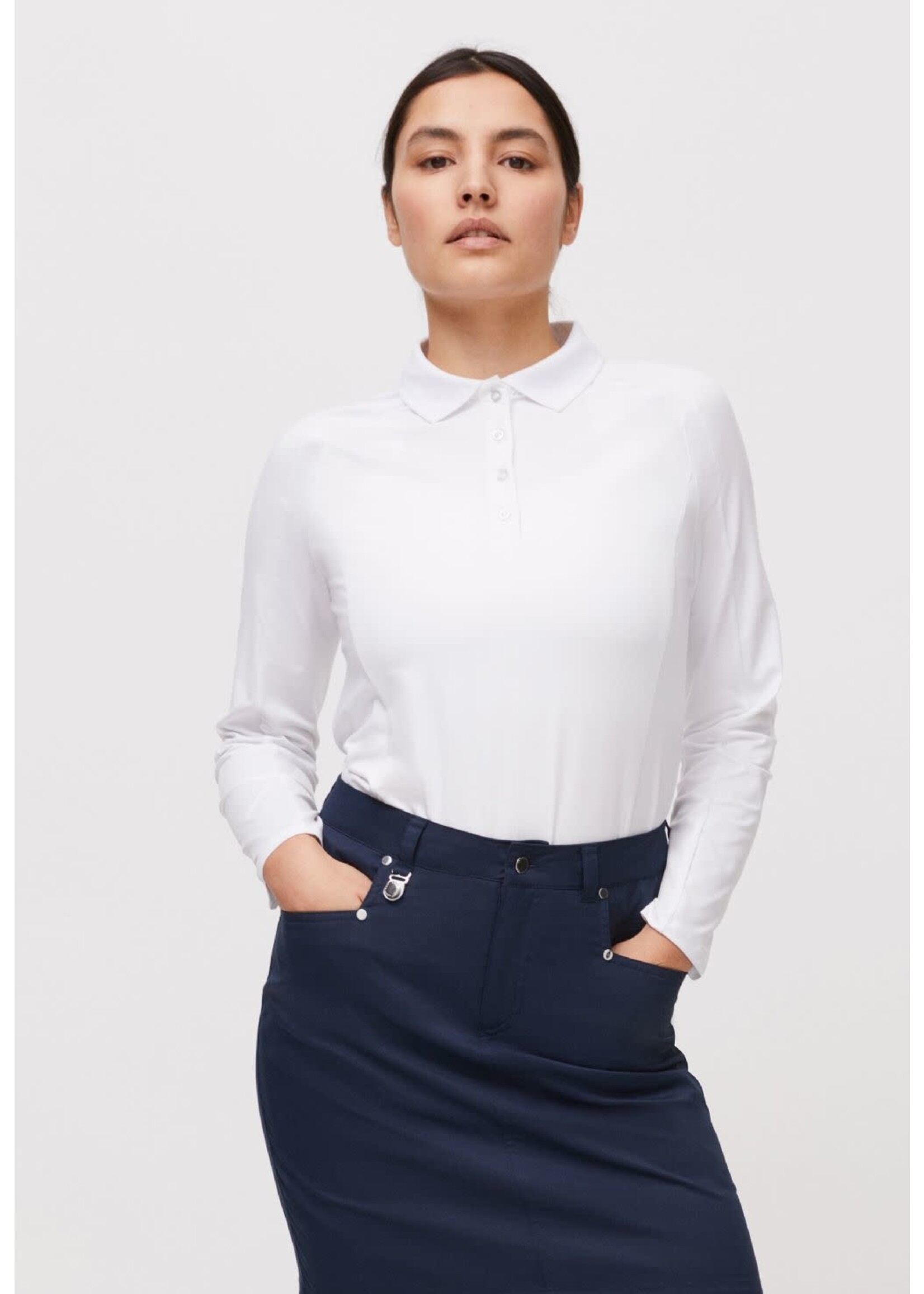 Rohnisch Rohnisch Rumie  Long Sleeve Polo - White