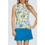 Tail Tail EMERY Mandarin Collar Sleeveless Polo - Lemon Blossom